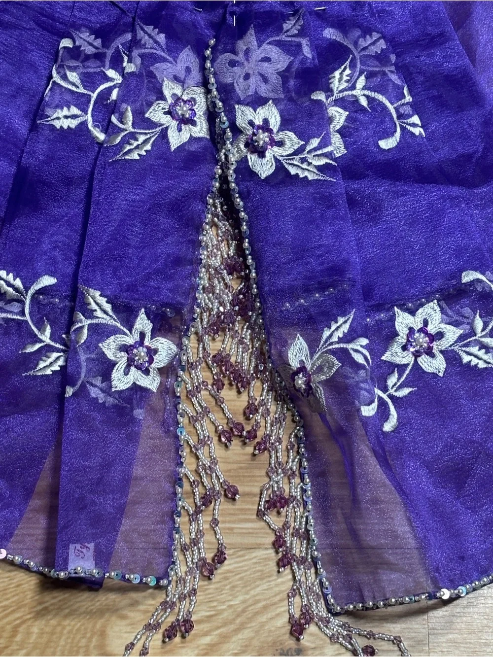 Tygie x Kultura Modern Filipiniana Purple Organza Embroidered Alampay